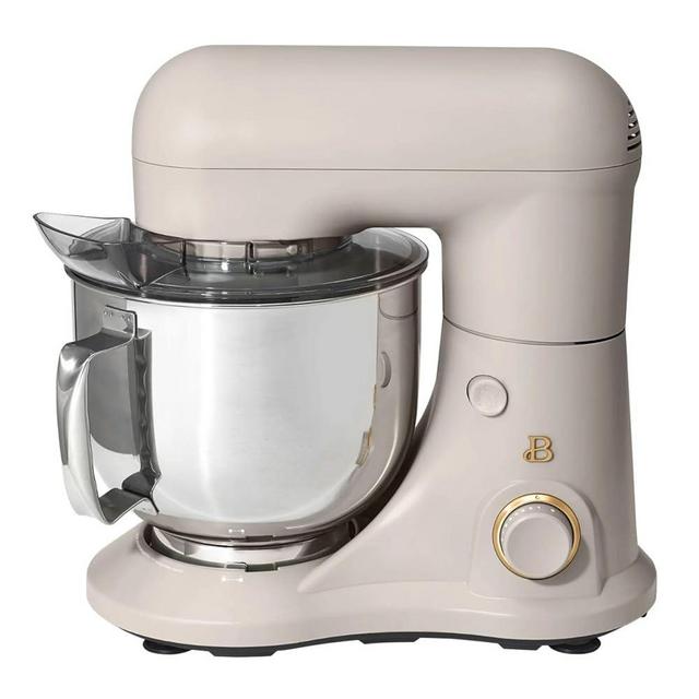 Beautiful 5.3QT Stand Mixer by Drew Barrymore, 300W, 12 Speeds, Tilt-Head, Dishwasher-Safe, Splash Shield, Stainless Steel Bowl, Premium Matte Finish, for Baking & Cooking (Porcini Taupe)
