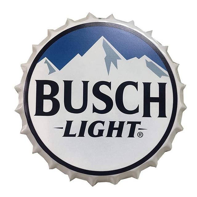 2but Busch Light Decorative Bottle Caps Metal Tin Signs Cafe Beer Bar Decoration Plat 13.8" Inches Wall Art Plaque Vintage Home Decor