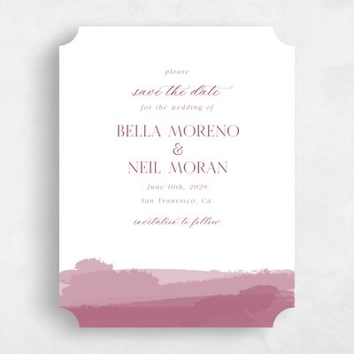 Purple Ticket Wedding Save the Date - Saif Portrait