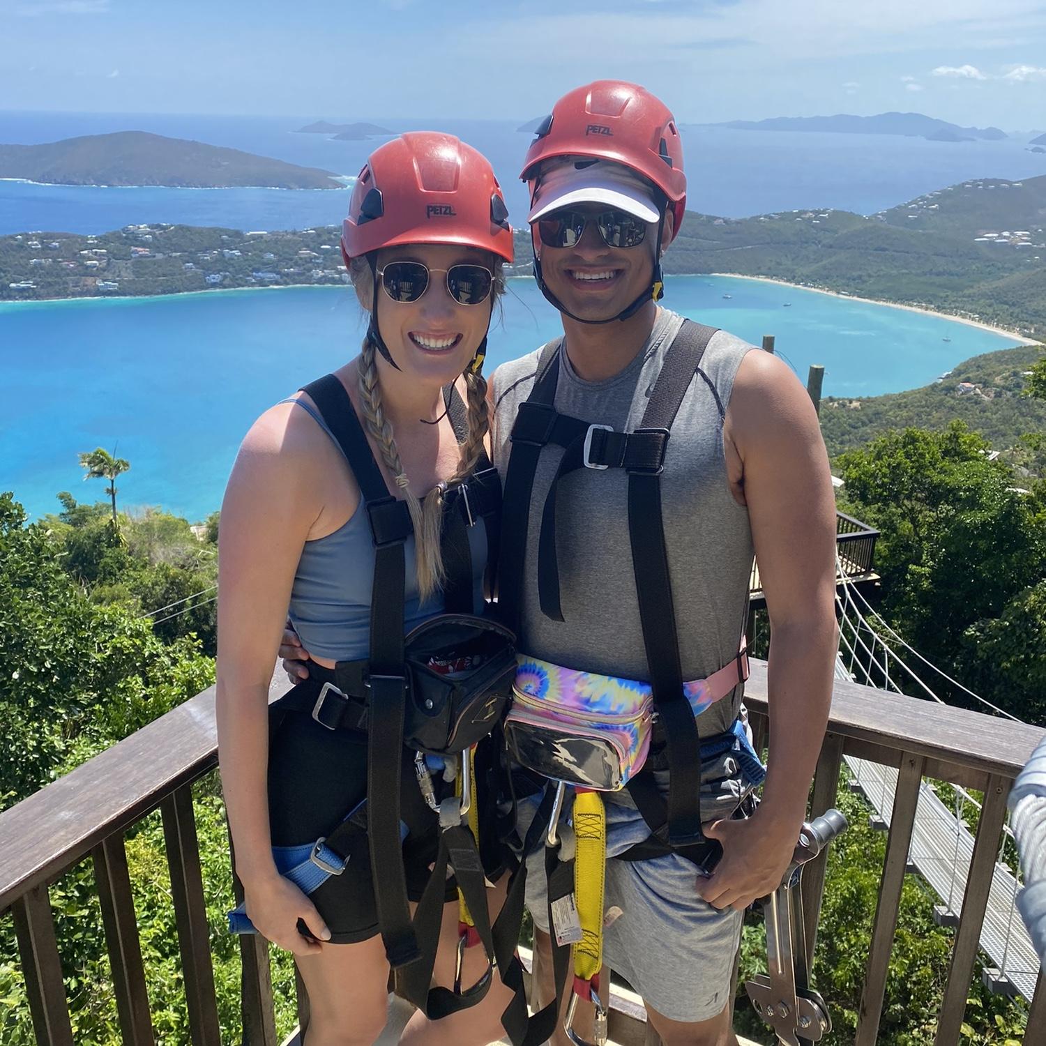 April 29, 2022 - First Vacation together - Zip Lining in St Thomas