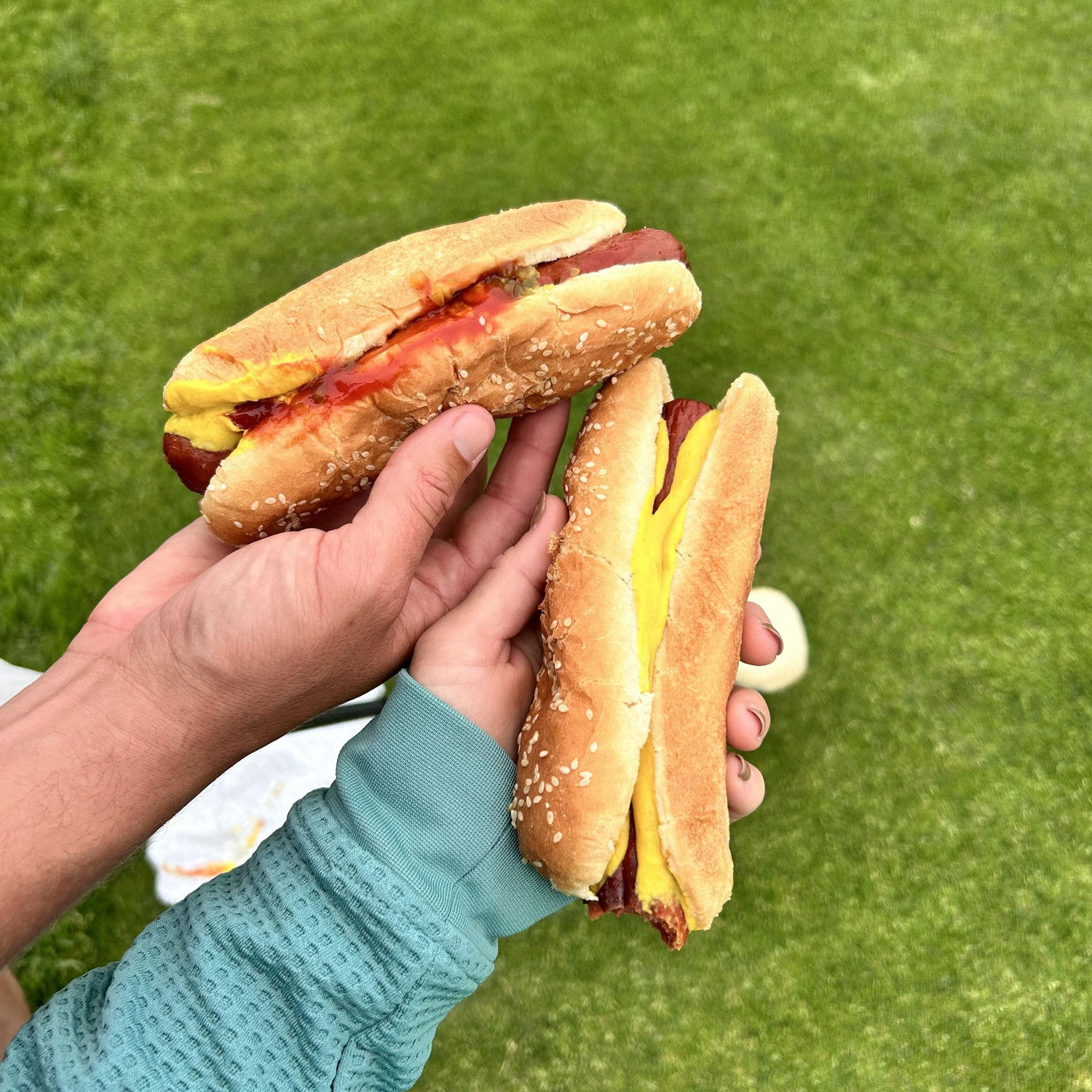 Hot dogs on the golf course