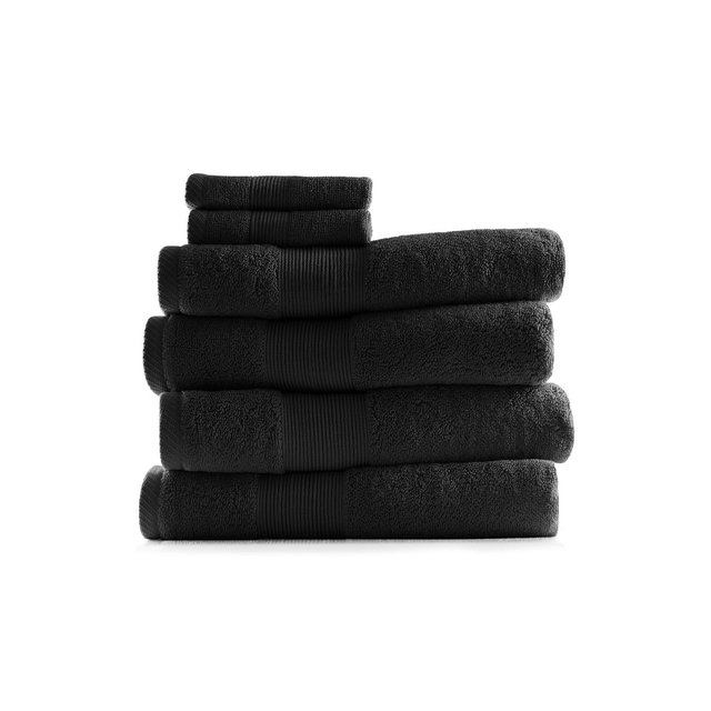 Hearth & Harbor Bath Towels for Bathroom, Ultra Soft & Highly Absorbent 6 Piece Bath Towel Set - Black