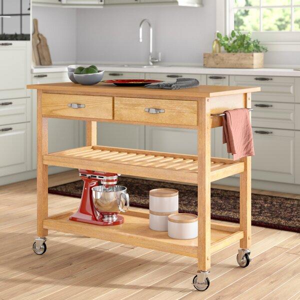 Ewart Kitchen Island with Wood Top