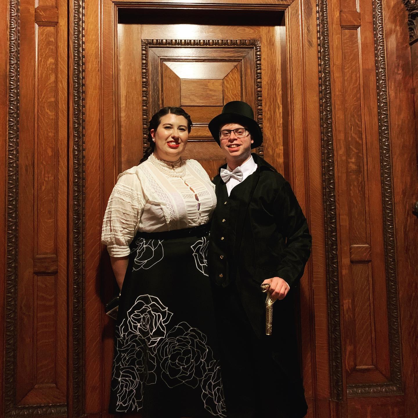 All dressed up for a Murder Mystery dinner!