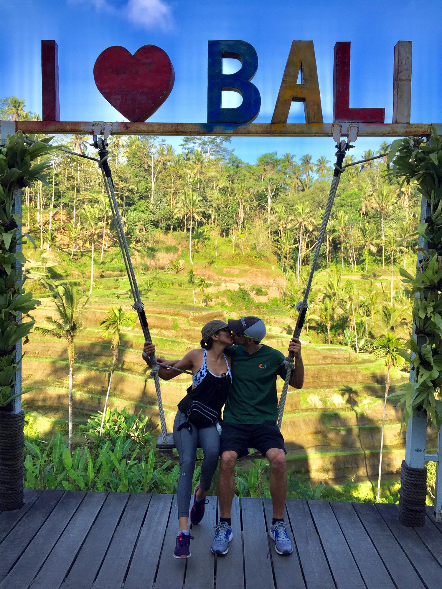 stealing a kiss in Bali