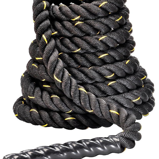 Fitvids Battle Rope 1.5Inch 2 Inch Diameter Poly Dacron 30 FT, 40 FT, 50 FT Length, Heavy Ropes for Home Gym and Workout