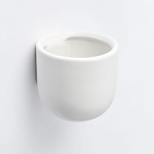 Ceramic Wallscape Planter, White, 4"