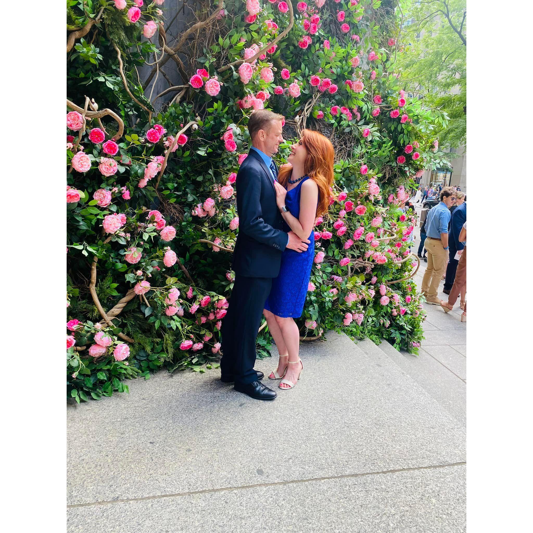 My parents 50th Wedding Anniversary outside of St Patrick's Cathedral. We took a few shots outside this amazing flower wall!