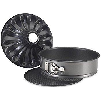 Nordic Ware Bundt Fancy Springform Pan with 2 Bottoms, 9 Inch