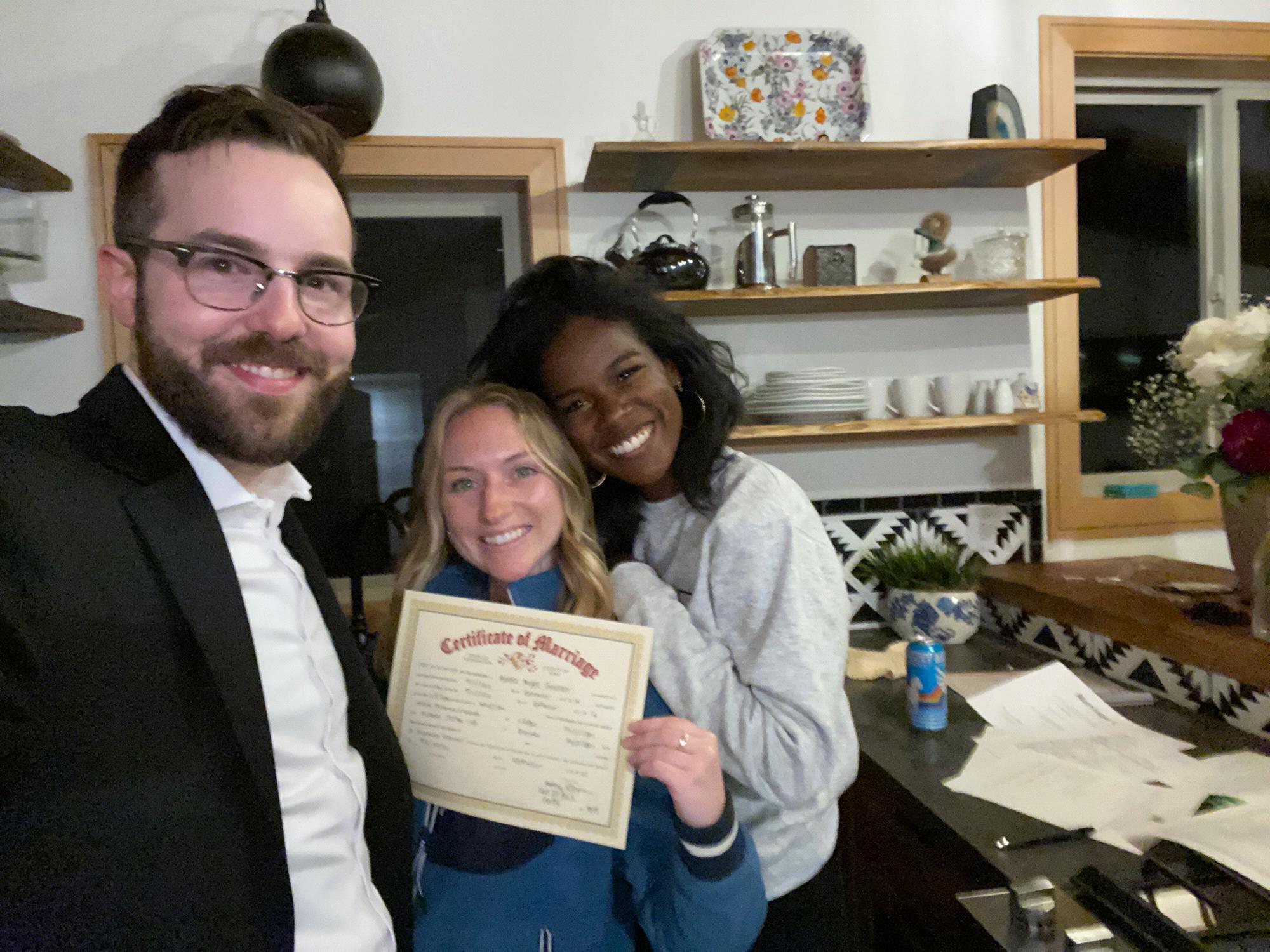 Our amazing friend Maggie got ordained for our wedding!