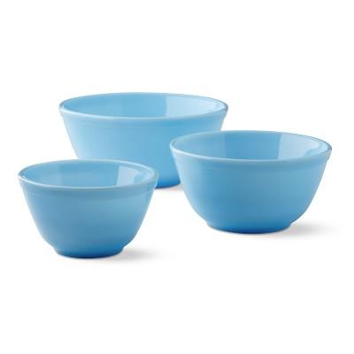 Mosser Glass Mixing Bowls, Set of 3, Blue
