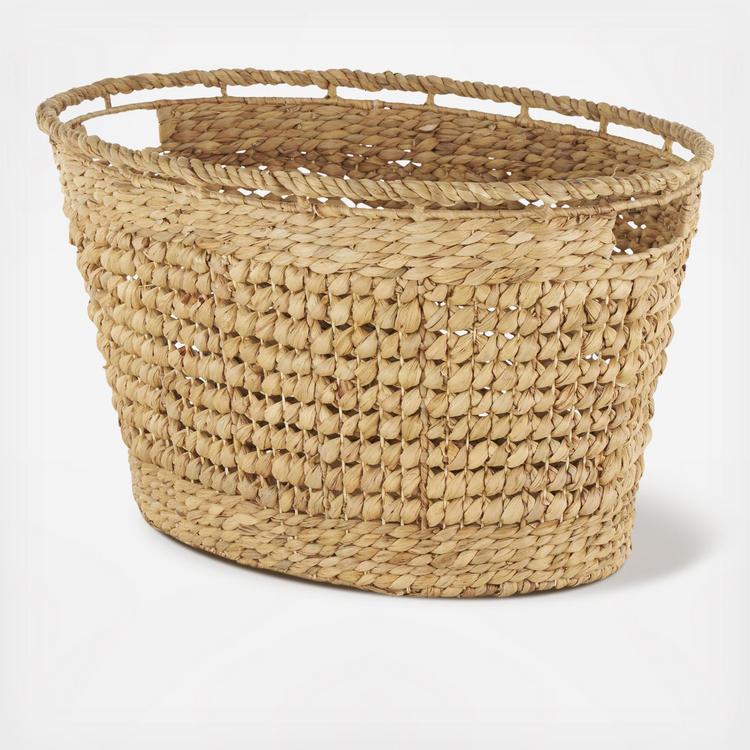 Tisbury Lane, Seagrass Woven Oval Storage Basket with Elevated Rim