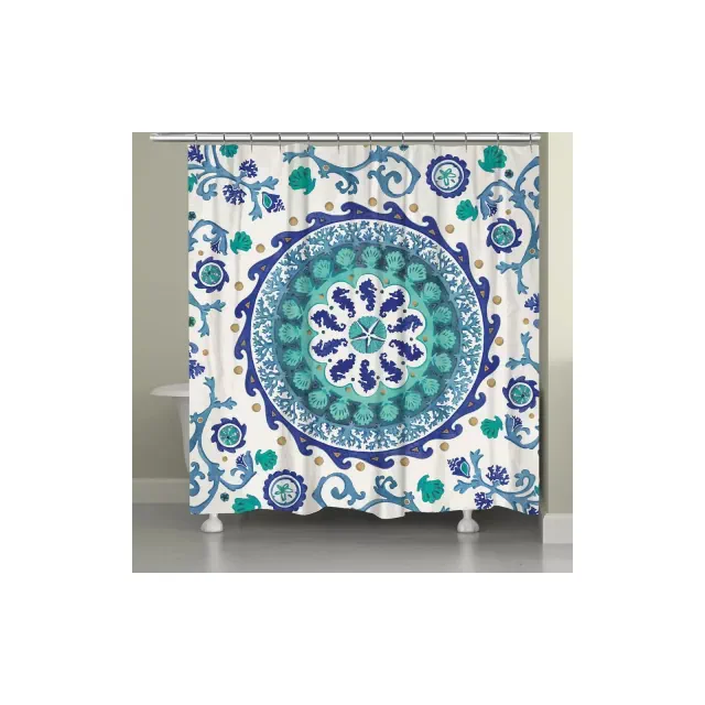 Laural Home Coastal Medallion Shower Curtain