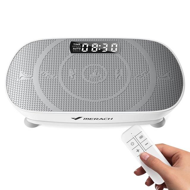 MERACH Slim Vibration Plate Exercise Machine, Vibration Plate for Lymphatic Drainage Weight Loss, Vibrating Plate with Real-Time Calorie Tracking on LED Display, Workout Equipment for Home Women Men