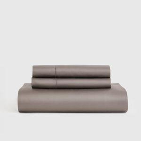 Giza Cotton Sateen Fitted Sheet Set in Stone King