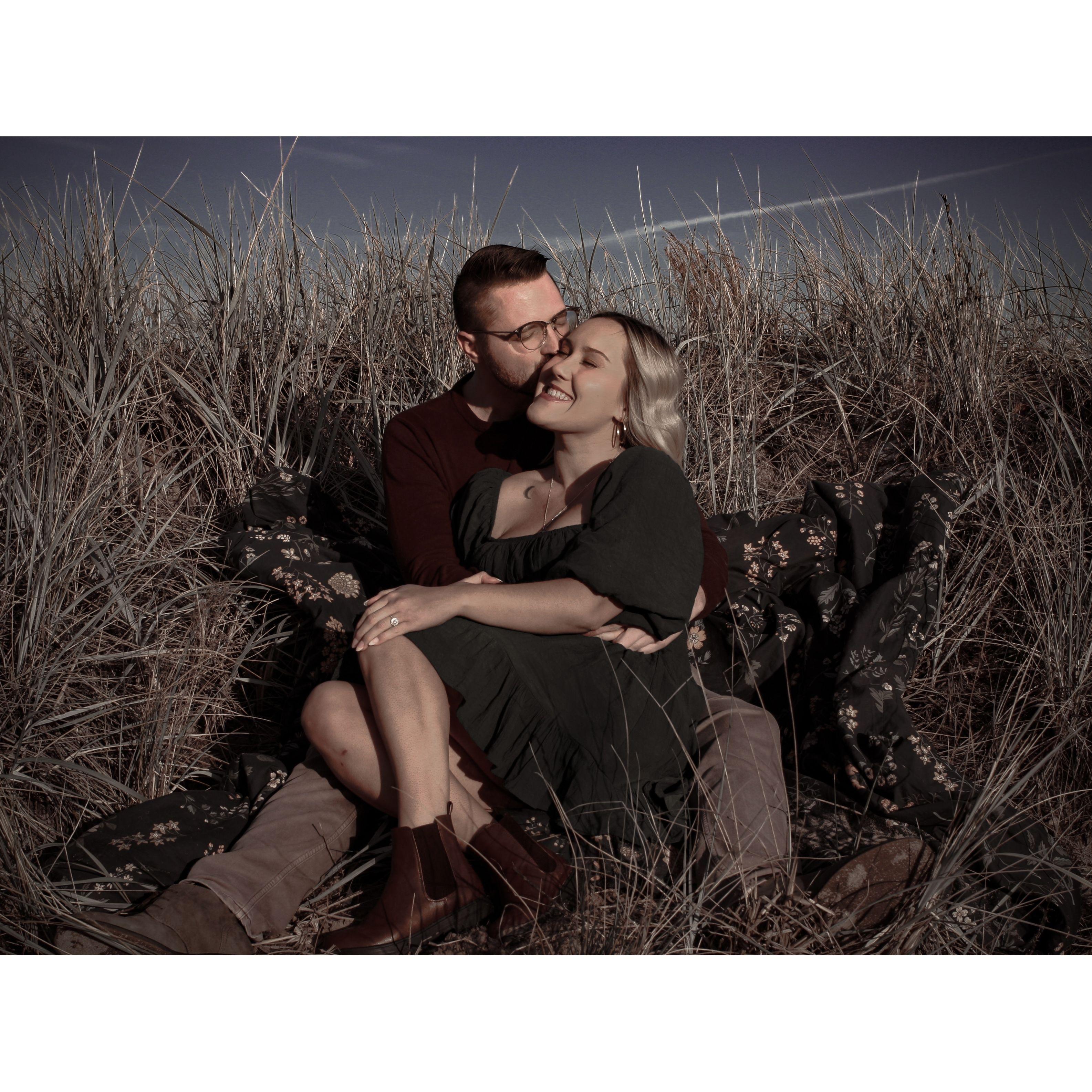 Engagement photo taken in Racine, WI by Taylor Olsen & edited by Ash. November 2022