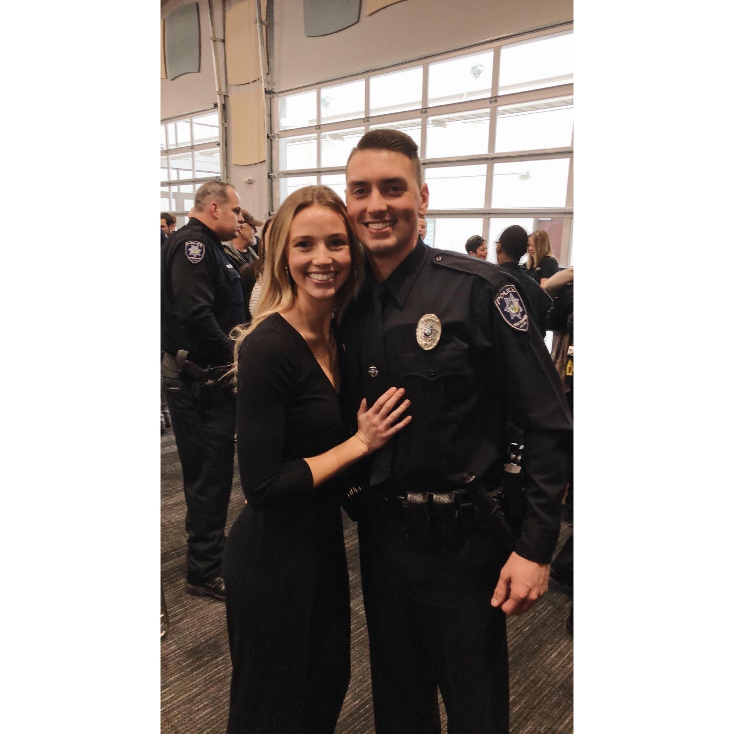 Matt's graduation from the police academy in 2020