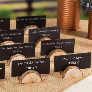Rustic Wedding Wood Place Card Holders, Set of 24