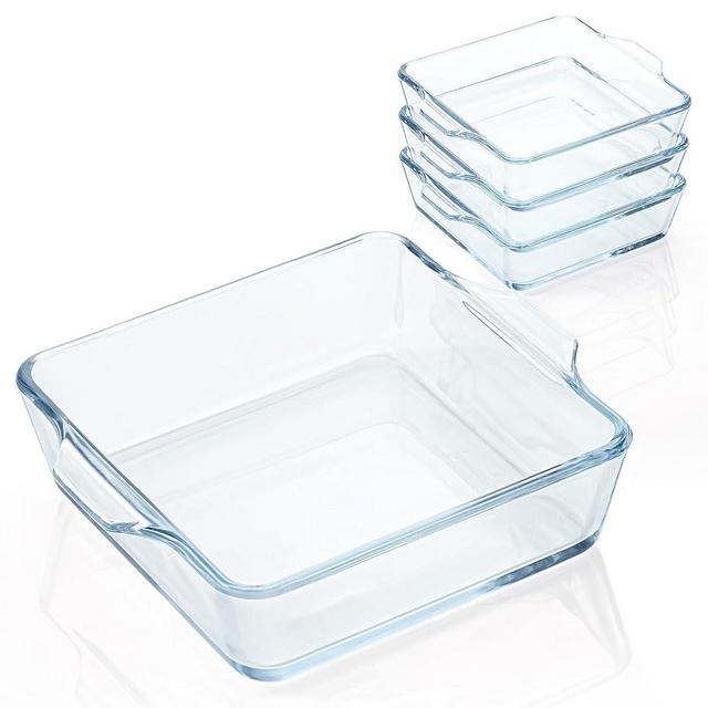 4pcs Square Small Baking Dish, Small Glass Baking Dishes for Oven Microwave Air Fryer, Casserole Dishes, 5x5 Inch Baking Dish