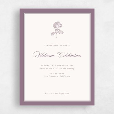 Grayed Lilac, Purple Wedding Enclosure - Newport Welcome Party