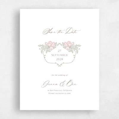 White Wedding Save the Date - Marmillo Portrait
