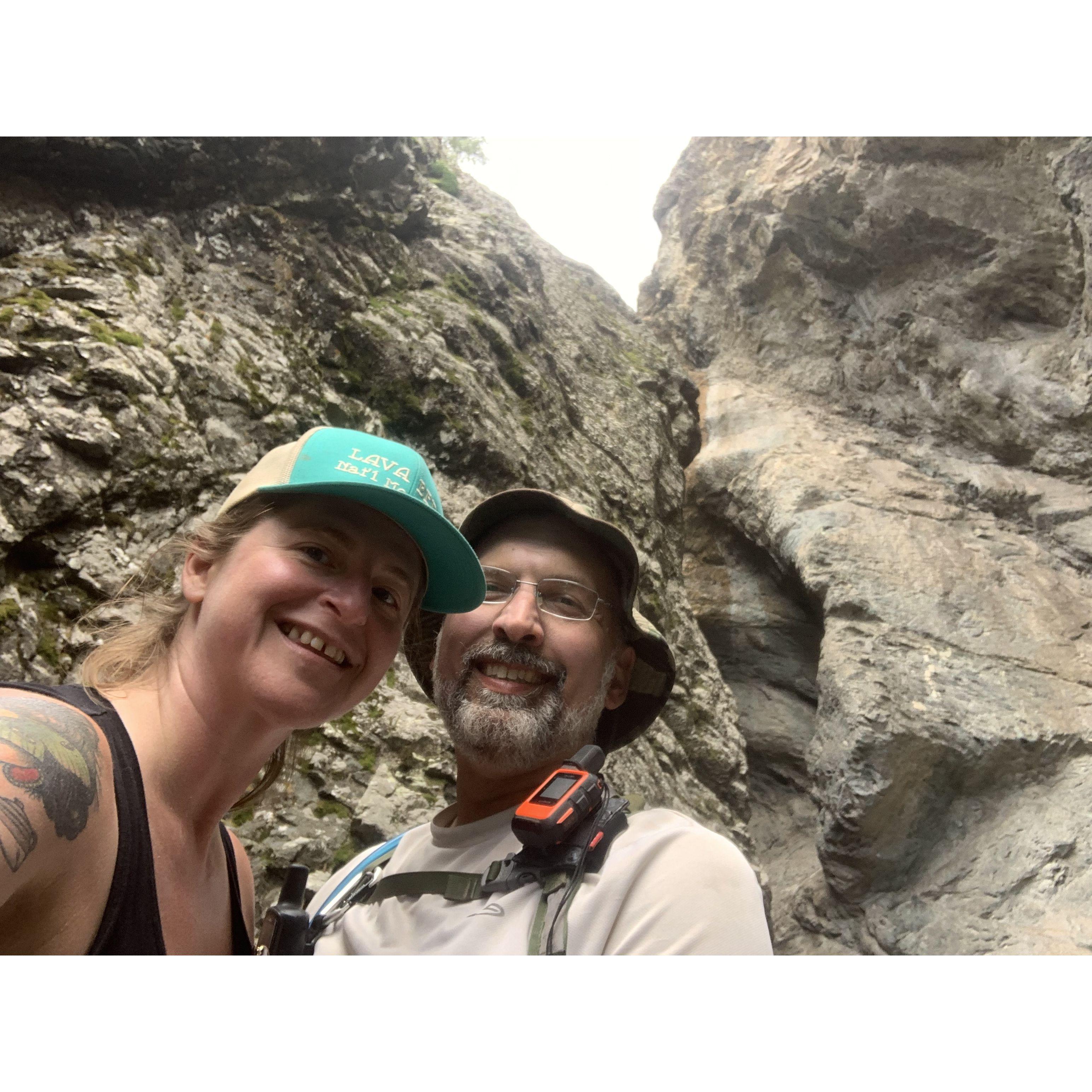 Avoiding the mountain lions on our hike.