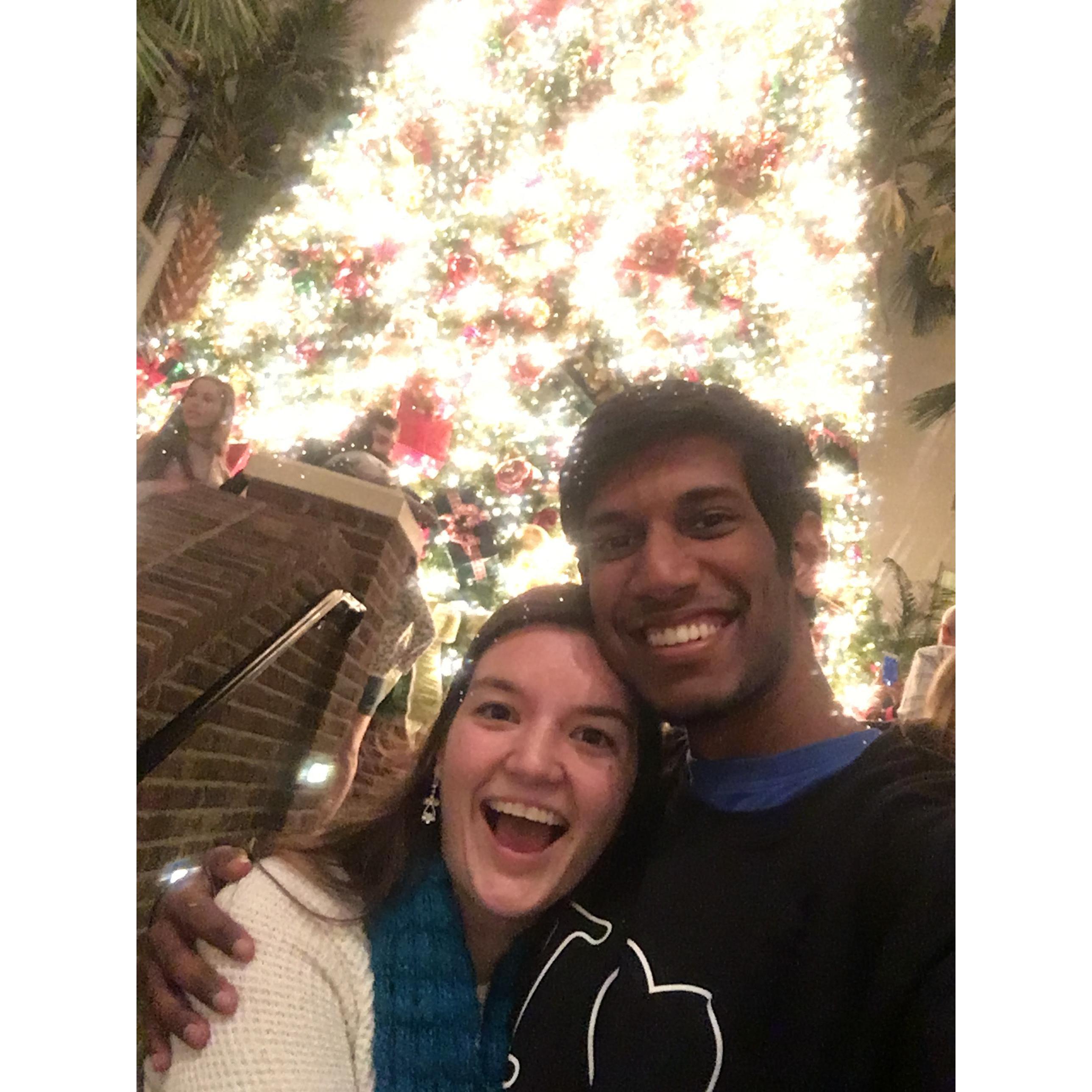 Ariana took Mark on a date to see the Opryland Christmas lights as a study break from finals! And we returned 3 years later to celebrate our engagement :)