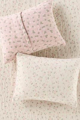 Floral Field Cotton Jacquard Shams, Set of 2