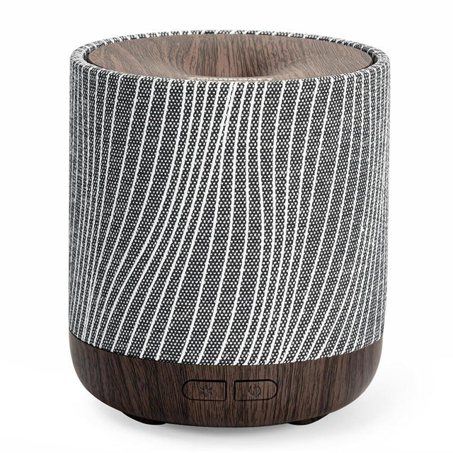 ZmarKraft Essential Oil Diffuser 7 fl oz 200ml with Fabric Cover and Night Lamp | Ultrasonic Aroma Diffuser | Humidifier w Lights | Room Decor | Small Humidifier for Bedroom | Gift (Dark Brown)