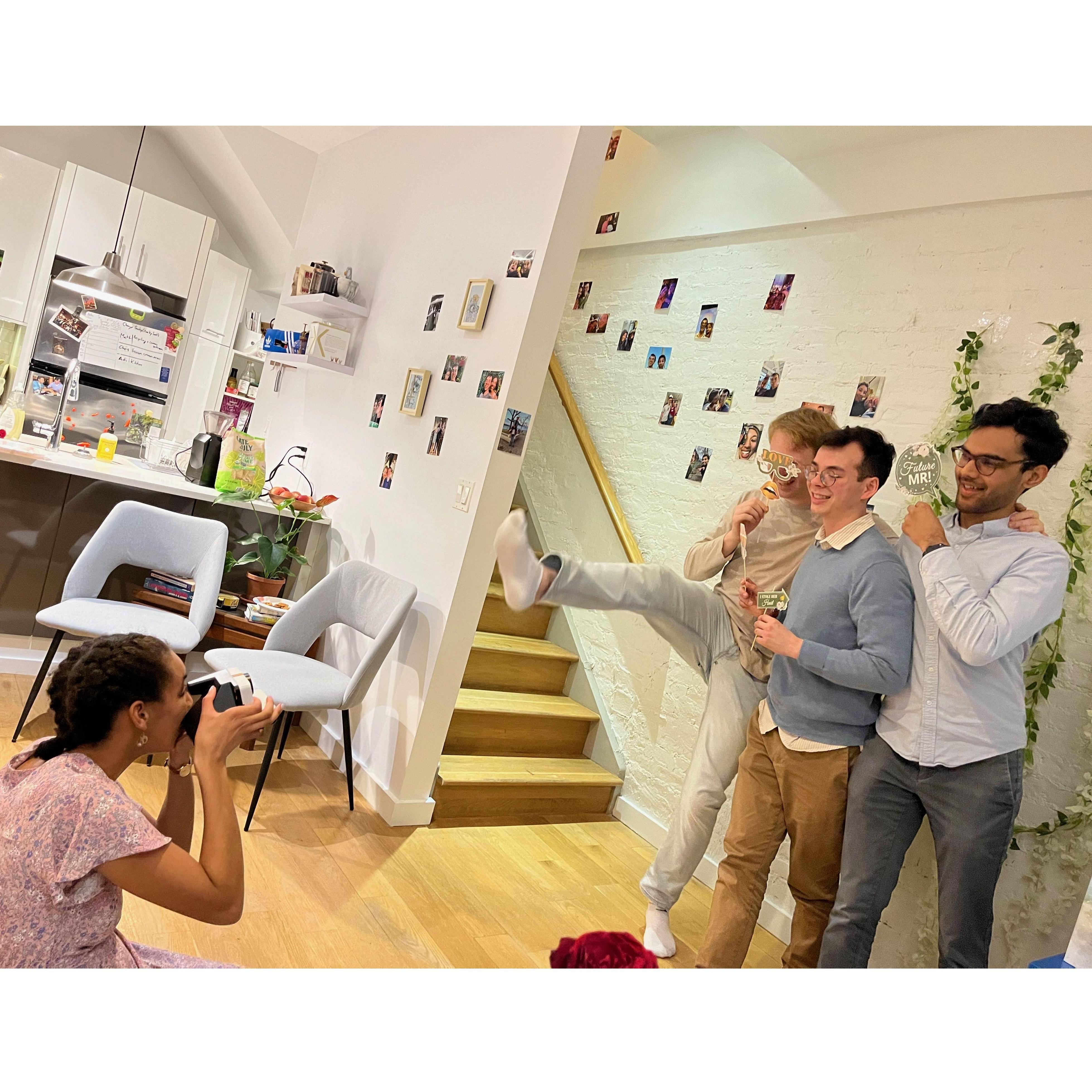Engagement Party fun at Chris's old apartment in New York City!