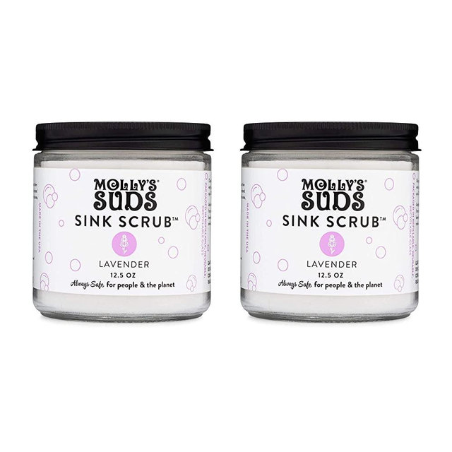 Molly's Suds Sink and All Purpose SCRUB | Gently Removes Stains, Scrubs Away Grease & Gime, Buffs out Scratches | Earth Derived Ingredients | 2 Pack, Lavender Scent