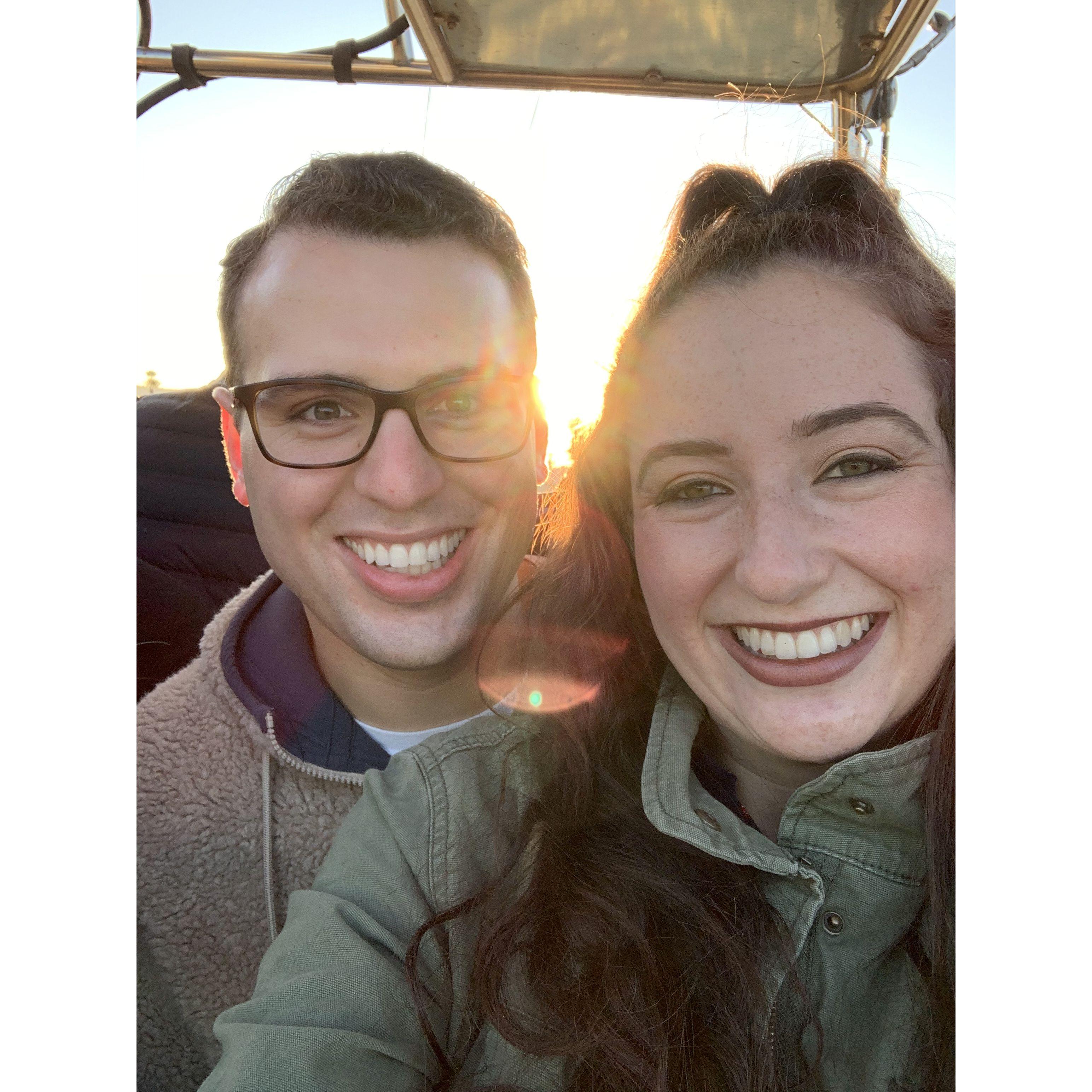 October 2019: For their fifth anniversary, Grace and Stephen went to Temecula and celebrated with a hot air balloon ride!