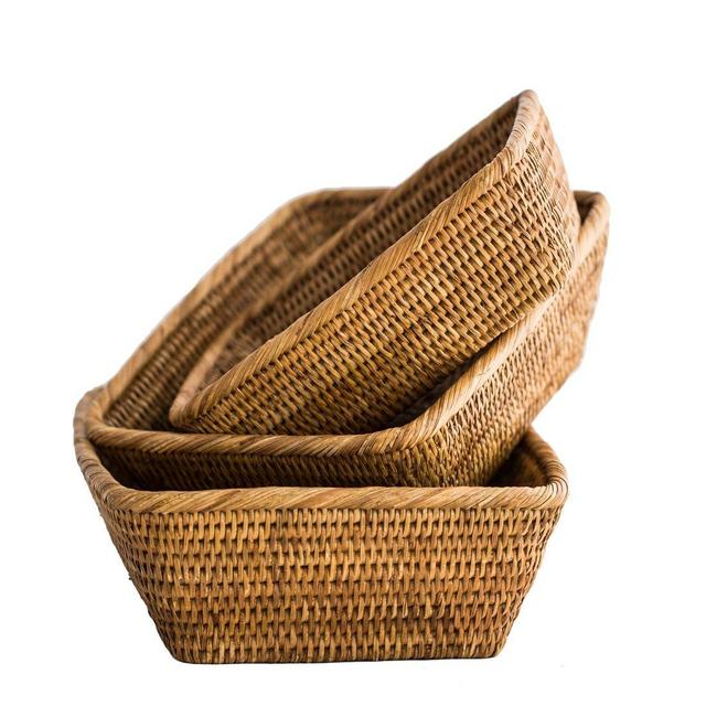 Rattan Three Piece Bread Baskets