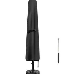 Patio Umbrella Cover, Waterproof Umbrella Covers for 7ft to 9ft Outdoor Umbrellas Market Parasol Covers with Push Rod, Black