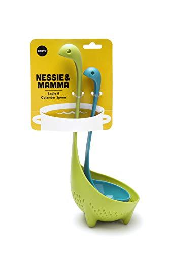 Nessie Ladle Turquoise & Mamma Nessie Green Colander Special Edition Value Pack by OTOTO