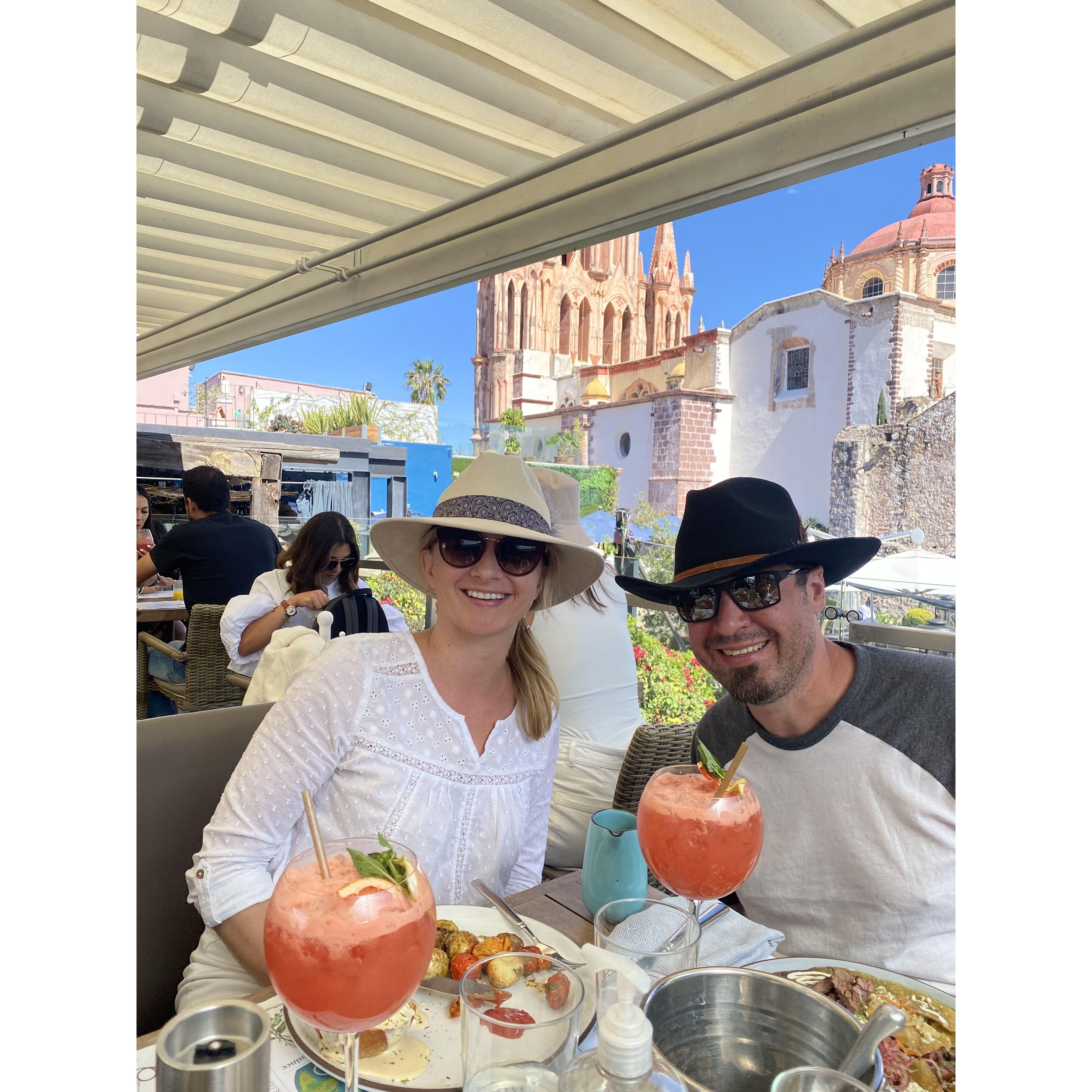 Roof-top dining in San Miguel is among the most romantic and relaxing mealtimes you'll ever have!