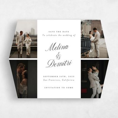 White Diamond Wedding Save the Date - Mabel Multiphoto