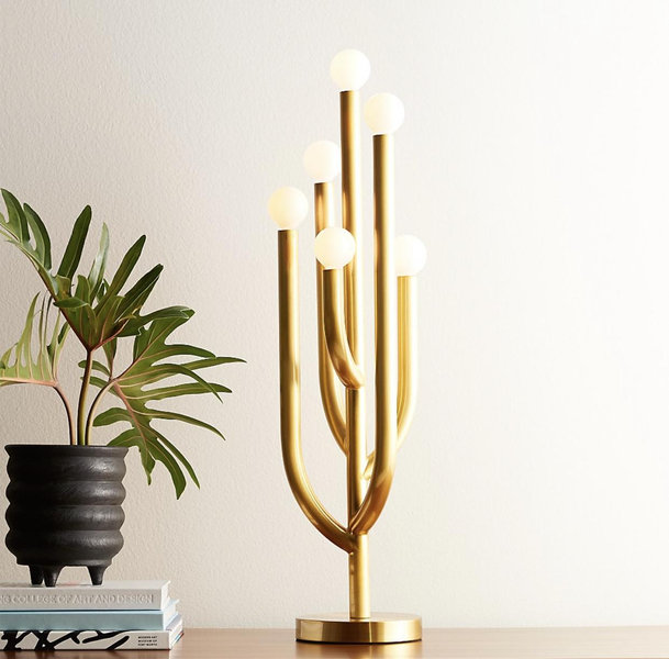 CB2 Cacti Glow Brass Table Lamp