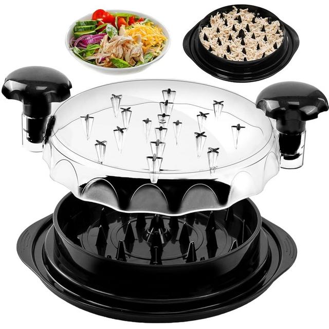 Upgrade Chicken Shredder Tool Twist, 10" Clear Lid Large Hand Held Twist Meat Grinder, Non-Slip, Heat Resistant, Dishwasher Safe, Ergonomic Handle for Chicken Breasts Beef Pork, BPA Free