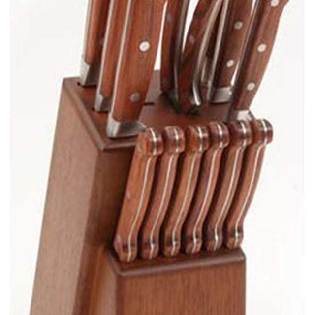 The Pioneer Woman Cowboy Rustic Forged 14-Piece Cutlery Set, Red Rosew