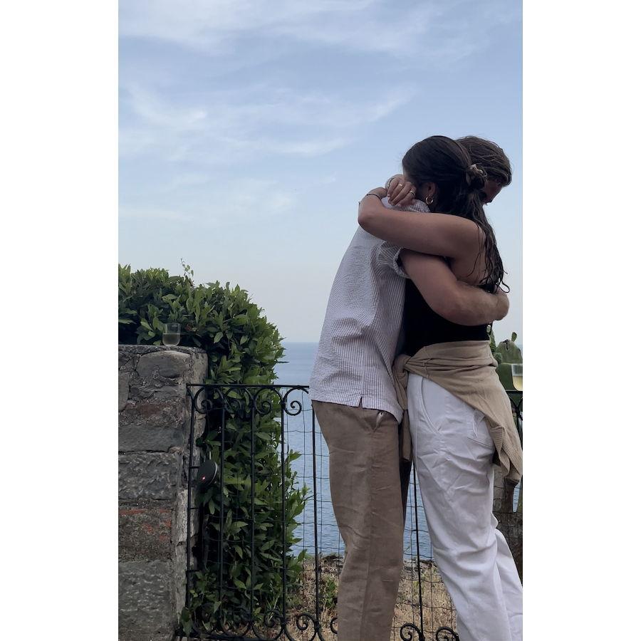 Engaged and sobbing. <3