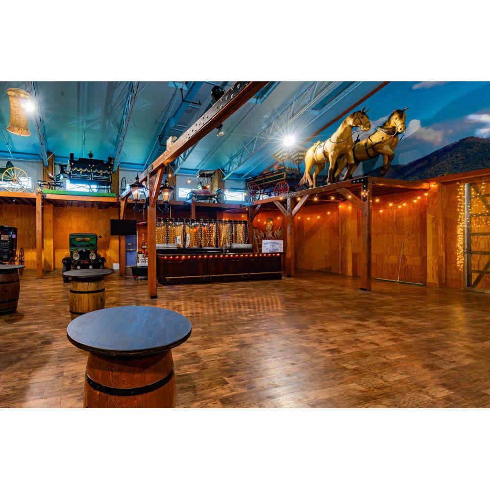 The bar area inside the Yellow Barn