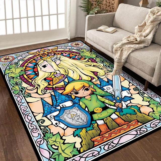 Legend of Zelda Rug, 518 Zelda Floor Area Rug, Game Room Rug, Gamer Rug, Game Art, Gamer Room Decor, Gamer Gifts, Zelda Carpet