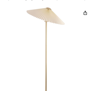 KUNJOULAM Pleated Floor Lamp, Pole Floor Lamps, Simple Design Tall Lamp with Fabric Lampshade, Standing Lamp for Living Room, Bedroom, Office, Home (Gold)