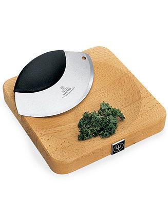 Wusthof Mincing Mezzaluna and Cutting Board Set