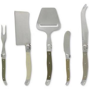 French Home Laguiole Mist 5-Pc. Cheese Knife & Fork & Slicer Set
