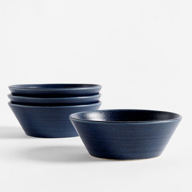 Larkin Stoneware Cereal Bowls, Set of 4 - Deep Sea