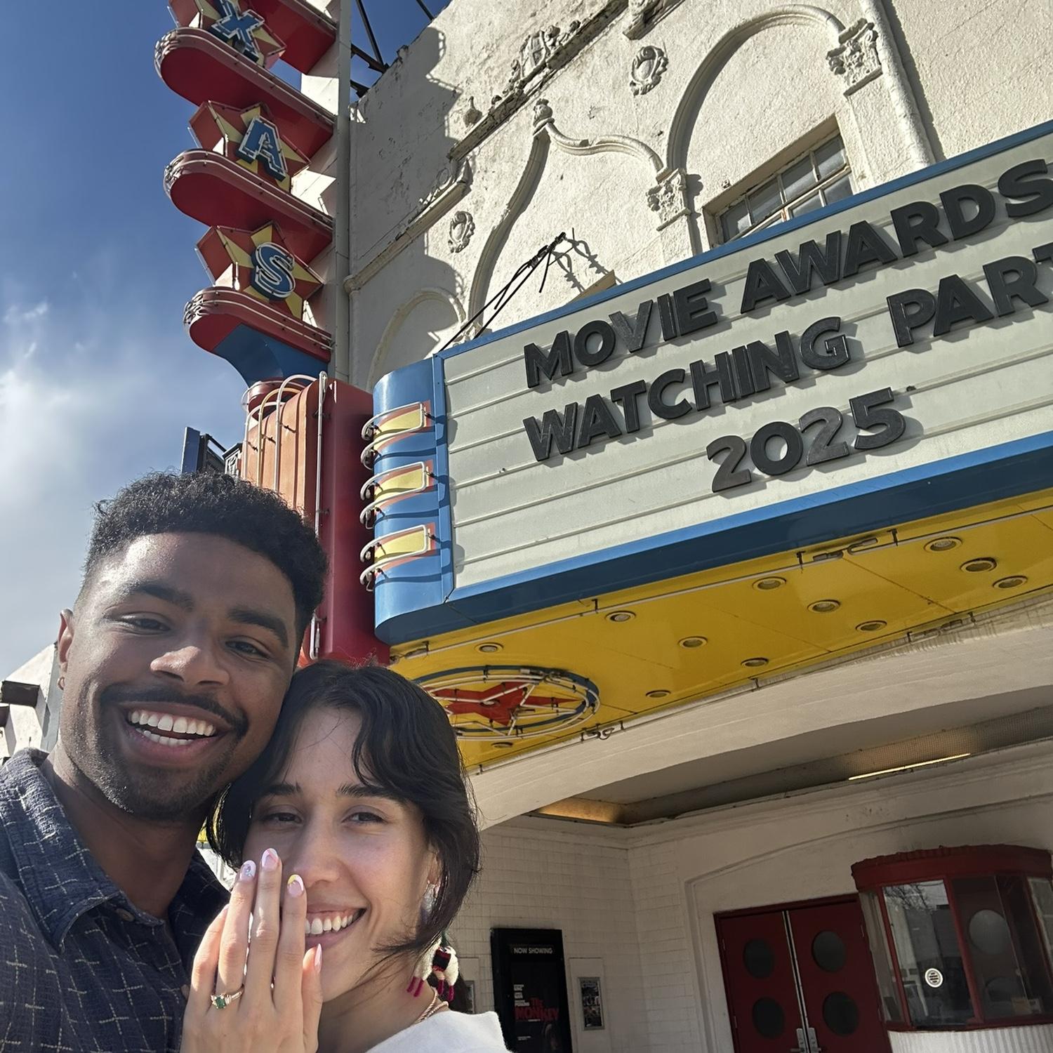 The proposal at Texas Theatre, Dallas