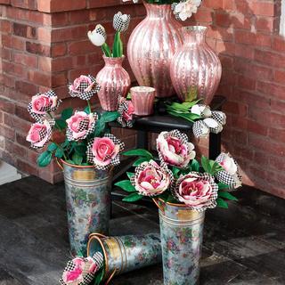 Flower Market 3-Piece Galvanized Flower Bucket