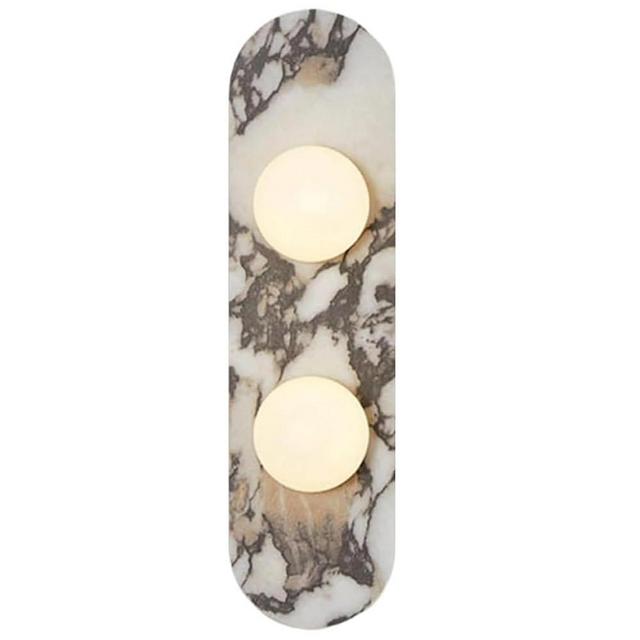DZQWLL Natural Marble Wall Sconces, 2-Light Alabaster Wall Light in one sconce, Hardwired Wall Light Fixtures, Modern Wall Mount Wall Lights for Dining Room Stairs Bedroom